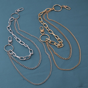 โซ่คาดเอว โซ่โลหะหลายชั้น ดีไซน์พู่สไตล์ฮิปฮอปสำหรับสวมใส่ทุกวัน วัสดุโลหะผสมสังกะสี - Product Image 4