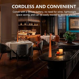 Lampe de table sans fil <span class=keywords><strong>rouge</strong></span> <span class=keywords><strong>blanc</strong></span> luminosité à 3 niveaux 3CCT petite lampe de bureau portable batterie rechargeable en métal pour une utilisation intérieure <span class=keywords><strong>et</strong></span> extérieure - Product Image 3