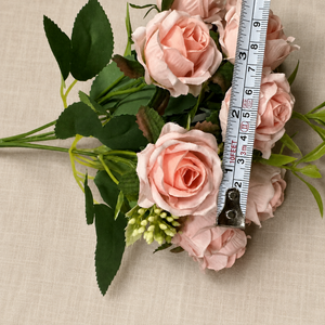Ramo de Flores Artificiales de Fábrica, 10 Cabezas de Flores Pequeñas de Seda con Hoja de Eucalipto, Rosa Blanca, Decoración para el Hogar, Oficina, Boda - Product Image 6