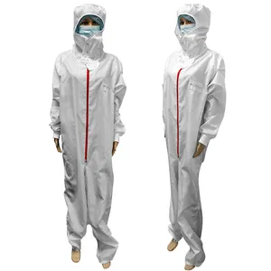 ALLESD China Supplier Polyester Reusable Dust Proof Washable Anti-Static ESD Clean Room Coverall