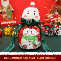 Nouveaux sacs cadeaux ronds en velours pour enfants avec imprimé de dessins animés de Noël, marque Qiaoding, vente en gros en provenance de Chine