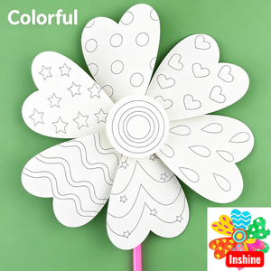 Kit de moulinets <span class=keywords><strong>à</strong></span> <span class=keywords><strong>vent</strong></span> vierges <span class=keywords><strong>à</strong></span> colorier soi-même, fournitures d'art et d'artisanat pour enfants pour fêtes, décoration de jardin et activités scolaires - Product Image 1