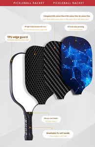Element Toray T800 Carbon Pickleball Racket <b>With</b> Maximum <b>Control</b> Core And Contoured Moisture-Wicking Handle For All Skill Levels - Product Image 4