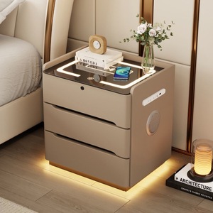 Mesita <span class=keywords><strong>de</strong></span> <span class=keywords><strong>Noche</strong></span> Flotante con Luz Inductiva, Moderna, con Cerradura, Inteligente, Diseño Simple, Recargable, con <span class=keywords><strong>Tres</strong></span> <span class=keywords><strong>Cajones</strong></span> - Product Image 5
