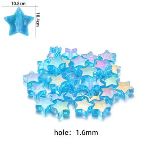 Cuentas acrílicas iridiscentes de Taosheng para la fabricación de joyería, cuentas sueltas de 10 mm, accesorios para manualidades. - Product Image 2