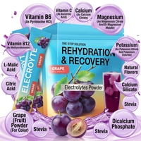 Poudre d'électrolytes de raisin, fabricant OEM, potassium, magnésium, zinc, vitamine C, mélange pour boisson hydratante, nutrition sportive, adulte, 200g