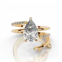 Bague en argent sterling 925 MuShan Designer Jewelry, avec moissanite ronde, magnifique bague pour femmes, plaquée or 18 carats, MST Patent Fine Rings