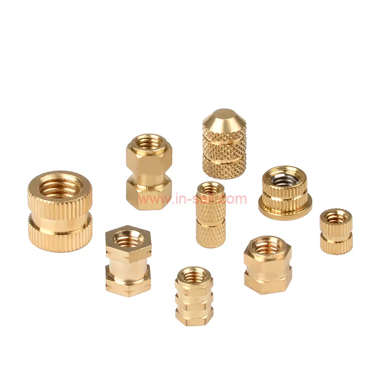 OEM service blind mold-in brass knurled insert nut for plastic and battery holder