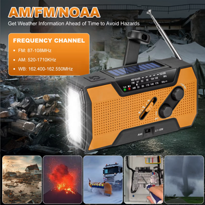 <span class=keywords><strong>Radio</strong></span> solaire d'urgence professionnelle OEM avec manivelle, chargeur de téléphone 2000 mAh, <span class=keywords><strong>radio</strong></span> d'alerte météo et lampe torche LED pour la survie - Product Image 2
