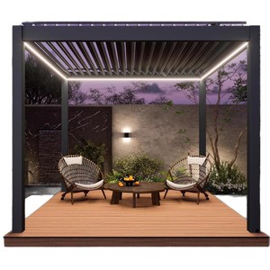 Aluminum alloy courtyard villa garden outdoor sunshade tent intelligent electrically-operated <b>folding</b> <b>blinds</b> pavilion - Product Image 4