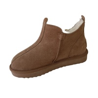 Bottes de neige doublées de fourrure de mouton, classiques, chaudes, en cuir véritable, pour femmes, tendance