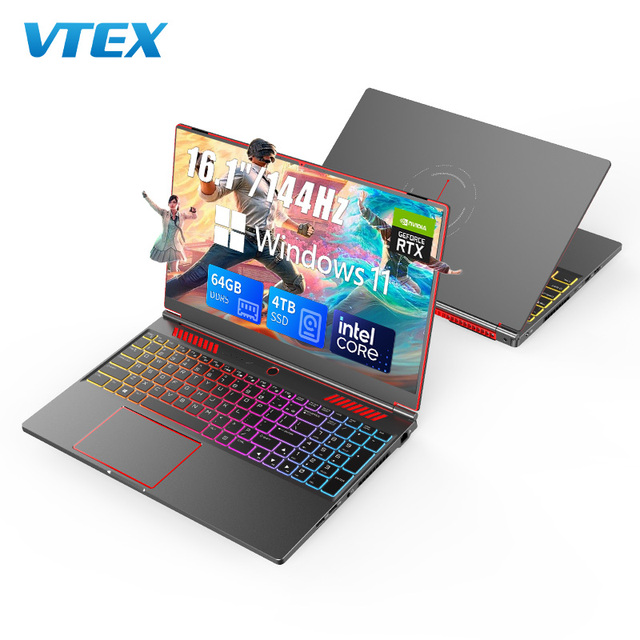 16.1 Inch 16:9 Laptops FHD 144Hz RTX4050 A/C Metal Body Removable WiFi 2xDDR5 2xSSD Slots Breathing Logo 6400mAh Gaming Laptop