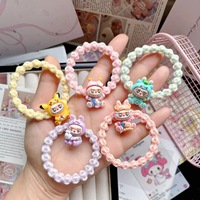 Nouveauté : Élastiques à cheveux Bubu pour enfants, mignons, style dessin animé, en nylon, avec personnages en plastique, accessoires capillaires pour filles