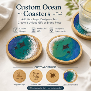 Sous-verres classiques en résine en gros, tapis ronds écologiques, promotionnels, pour café et boissons, avec logo personnalisé - Product Image 3