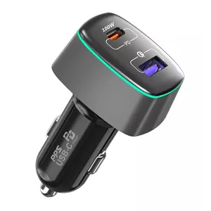 Araba şarjı yüksek güç Mini 45W 65W 83W 100W araba şarjı hızlı şarj USB-C PD3.0 PPS çift USB araba şarjı şarj adaptörü