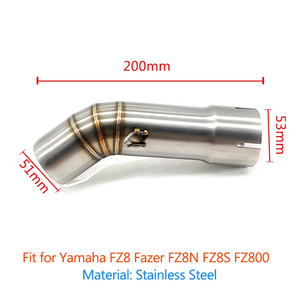 Pour Yamaha FZ8 FZ8N FZ8S F Z8 S FZ8N YZF-FZ8 FZ800 <span class=keywords><strong>Fazer</strong></span> 2010 - 2015 <span class=keywords><strong>Moto</strong></span> Échappement Échappement Intermédiaire 51mm - Product Image 3