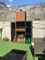 Corten – foyer extérieur extra large en acier, en fonte, chauffages à bois, biocheminée, cheminée écologique