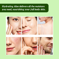 Gel Hydratant à l'Aloe Vera, Gel Visage et Corps Apaisant, Éclaircissant, Réparateur Après-Brûlure, Crème Douche à l'Aloe Vera pour Soins de la Peau