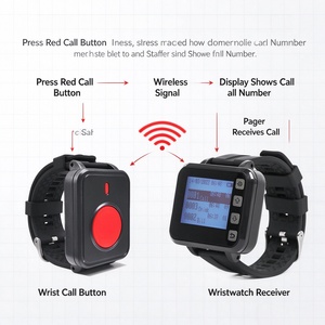 Tombol Pemanggil Pengasuh Nirkabel Pager-Watch Pager untuk Pemantauan Rumah/Lansia/Pasien/Sistem Peringatan Perawat Nirkabel Dinonaktifkan - Product Image 2