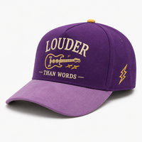 Casquette de baseball structurée en daim bicolore à 5 panneaux style rétro printemps-automne avec broderie 3D personnalisée