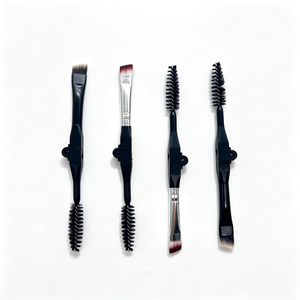 Pinceau à sourcils YRX, design double tête, pinceaux séparés pour sourcils et cils, mini pinceau plat angulaire pour sourcils et eye-liner, noir - Product Image 3