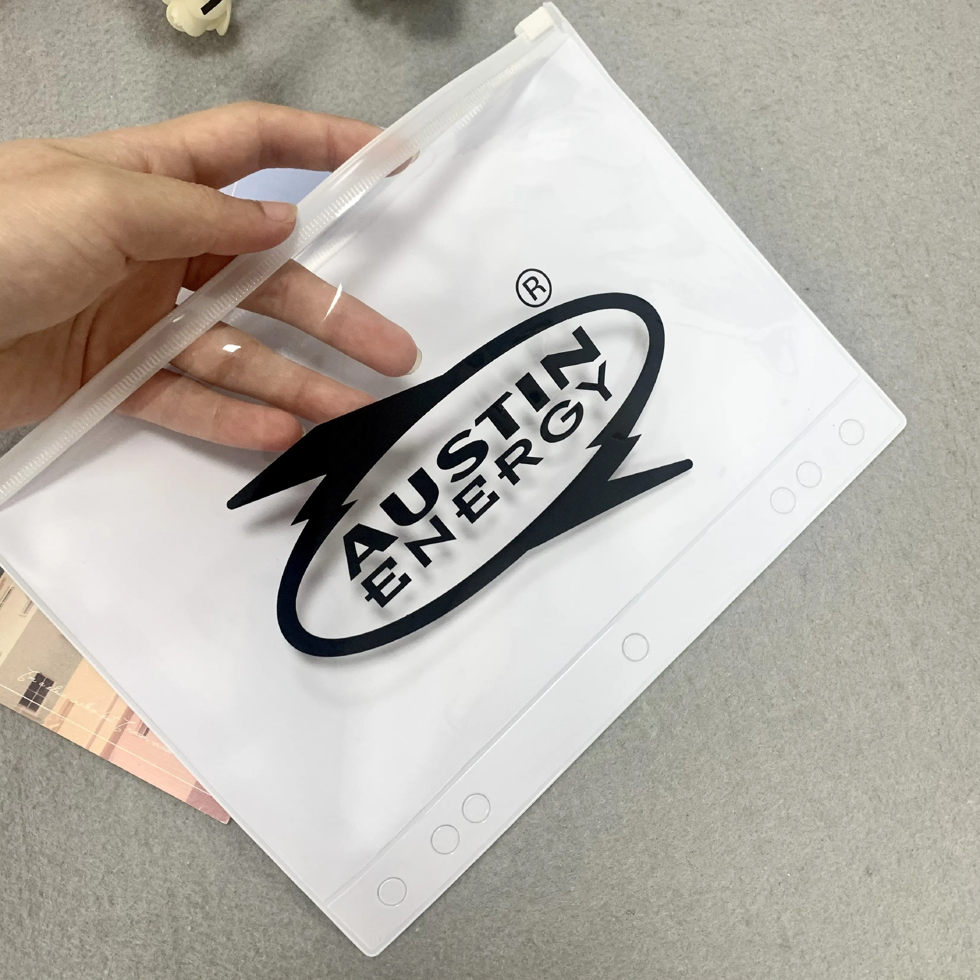 Saco do zíper para o swimwear cosmético Zipper Pouch Vestuário Embalagem plástica personalizada logotipo branco claro PVC embalagem