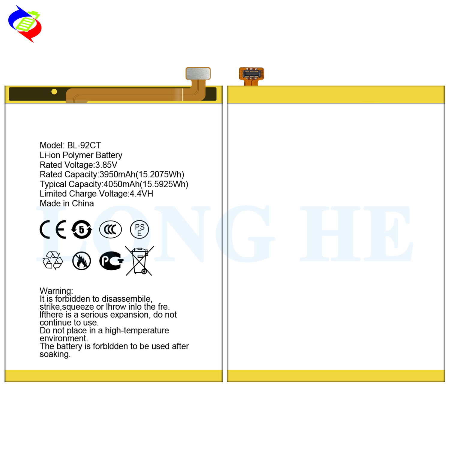 适用于通用GM 20 PRO 4050mAh 3.85V的高质量原装锂聚合物电池BL-92CT| Alibaba.com