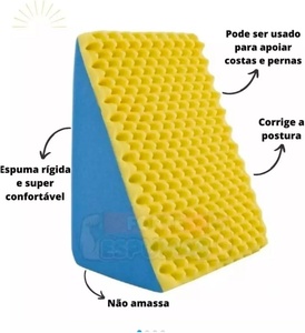 Oreiller orthopédique rectangulaire en mousse 65x45cm, dossier confortable bleu/<span class=keywords><strong>jaune</strong></span>, coussin de soutien lombaire anti-acariens moderne 200TC - Product Image 4