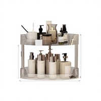 Étagère de salle de bain moderne de luxe transparente à 2 niveaux, durable et étanche, sans perçage, pour comptoir de toilettes et meuble-lavabo domestique