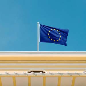 Bandera de la Unión Europea de 3x5 pies, poliéster, bandera nacional de la UE, 2 ojales de latón, doble cara, ligera, resistente a desgarros - Product Image 1