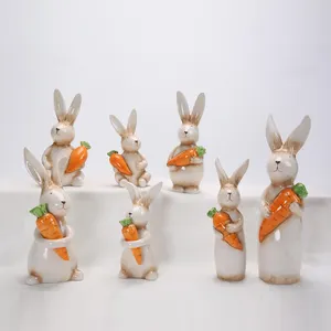 อุปกรณ์ปาร์ตี้ที่บ้านโต๊ะเซรามิคตกแต่งกลางกระต่ายกระต่ายหุ่นตกแต่ง