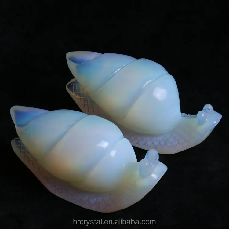 Healing Semi-precious Stone Crafts Opal Crystal Snail Crystal Animal Figurine Carvings