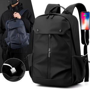 Sac à dos étudiant WePower 15 pouces imperméable avec poche intérieure zippée unisexe couleur unie bretelles détachables - Product Image 5