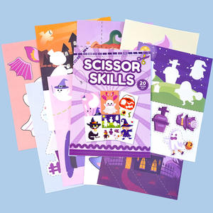 Kit d'artisanat pour enfants, éducation préscolaire, <span class=keywords><strong>Halloween</strong></span>, éveil, livre créatif en papier découpé fait à la main, dessin animé - Product Image 1