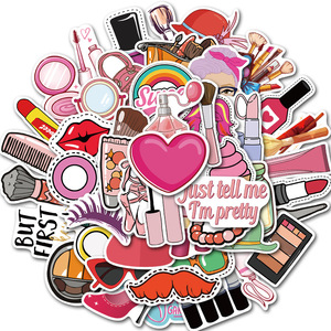 50pcs Hot Sale Promotion Gift Waterproof PVC Pink Kawaii Sticker for Kids Stationery