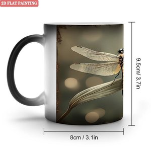 <b>Study</b> <b>Desk</b> Decor Heat Sensitive 11oz Frosted Black Ceramic Mug Sublimation Blank - Product Image 1