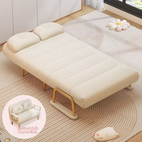 Canapé-lit pliable double usage compact avec structure en bois de pin et rembourrage en fibre de coco pour appartements, salons, balcons et unités de location
