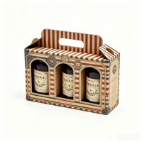 Scatole Pieghevoli in Cartone Ondulato Kraft per Barattoli, con Manici, per Candele e Confezioni Regalo - Stile Creativo per il Trasporto all'Ingrosso