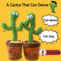 Jouet électronique parlant et dansant Eqiech Cactus, chantant 120 chansons, jouet en peluche avec anglais