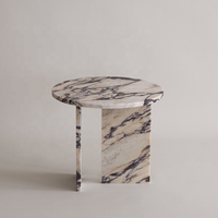 SH STONE Calacatta Violet Table Ronde D'appoint De Luxe Viola Marbre Plinthe T Cadre Marbre Table Basse D'appoint En Marbre Avec Veines Violettes