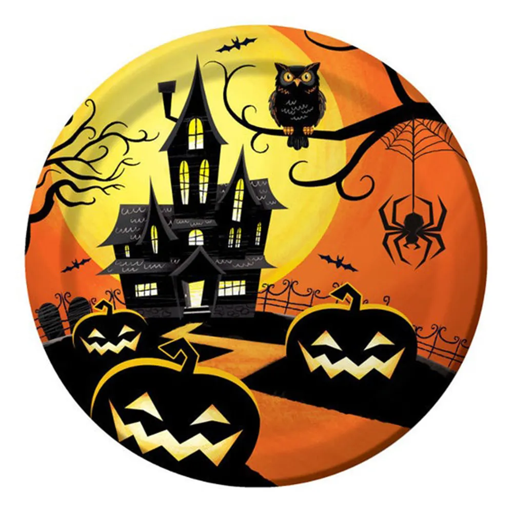 Customized 8" Plastic Plate Melamine Pizza Plate for Halloween Party Restaurant