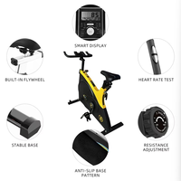 Bicicleta de Ejercicio para Gimnasio en Casa o Comercial, con Correa y Cadena de Transmisión, Plegable, Pantalla LCD, Resistencia Ajustable, Bicicleta de Cardio para Interiores