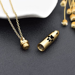 Collar de Urna de Bala Grabada en Acero Inoxidable - Vial para Cenizas de Mascotas y Humanos para Hombres y Mujeres, Joyería Conmemorativa - Product Image 6