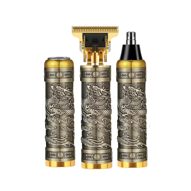 Custom USB Rechargeable 3 in 1 Set for Face and Nose Hair Trimmer Beard Mini Electric Shaver Men