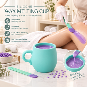 Reusable Silicone <b>Wax</b> <b>Melting</b> Cup With Handle Microwavable <b>Wax</b> <b>Warmer</b> Cup For Body Hair Removal Home Waxing OEM Customized - Product Image 2