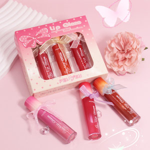 Ensemble <span class=keywords><strong>de</strong></span> rouge à lèvres liquide brillant minéral à haute pigmentation Bow <span class=keywords><strong>Radiant</strong></span> Hydratant Imperméable Longue durée Couleur miroir brillant - Product Image 2