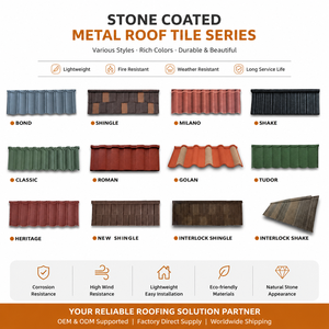 Tôle de <span class=keywords><strong>Toiture</strong></span> Métallique Classique Revêtue de Pierre, Tuile de <span class=keywords><strong>Toiture</strong></span> en Aluminium-<span class=keywords><strong>Zinc</strong></span> pour Projet de Villa, Hôtel, Décoration Murale - Product Image 4