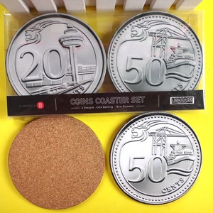 Sous-verres LEECORK de haute qualité, design cartoon, écologiques, en liège naturel et MDF, pour boissons, 95x95mm, 4mm d'épaisseur, ronds - Product Image 1