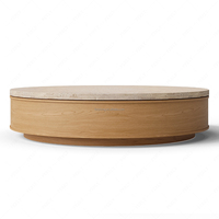 FERLY Leichter Luxus Zeitgenössischer Europäischer Stil Neues Design Hochwertiger Runder Couchtisch aus Massivholz für den Innenbereich