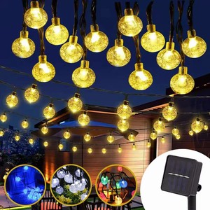 Guirlande lumineuse <span class=keywords><strong>solaire</strong></span> extérieure à 50 LED, lumières de fée à bulles, étanches, guirlande de Noël IP44, boules de cristal à bulles pour extérieur - Product Image 4